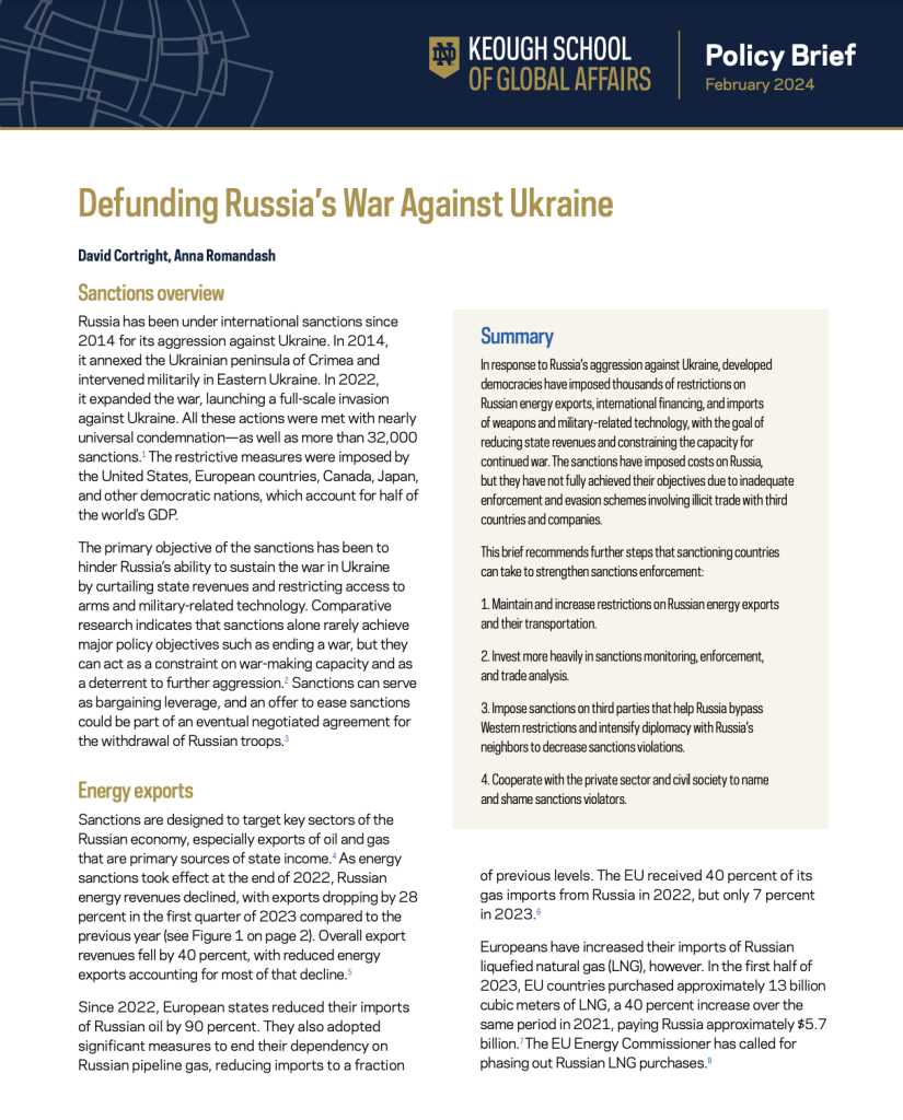 Cover image: Defunding Russia’s War Against Ukraine